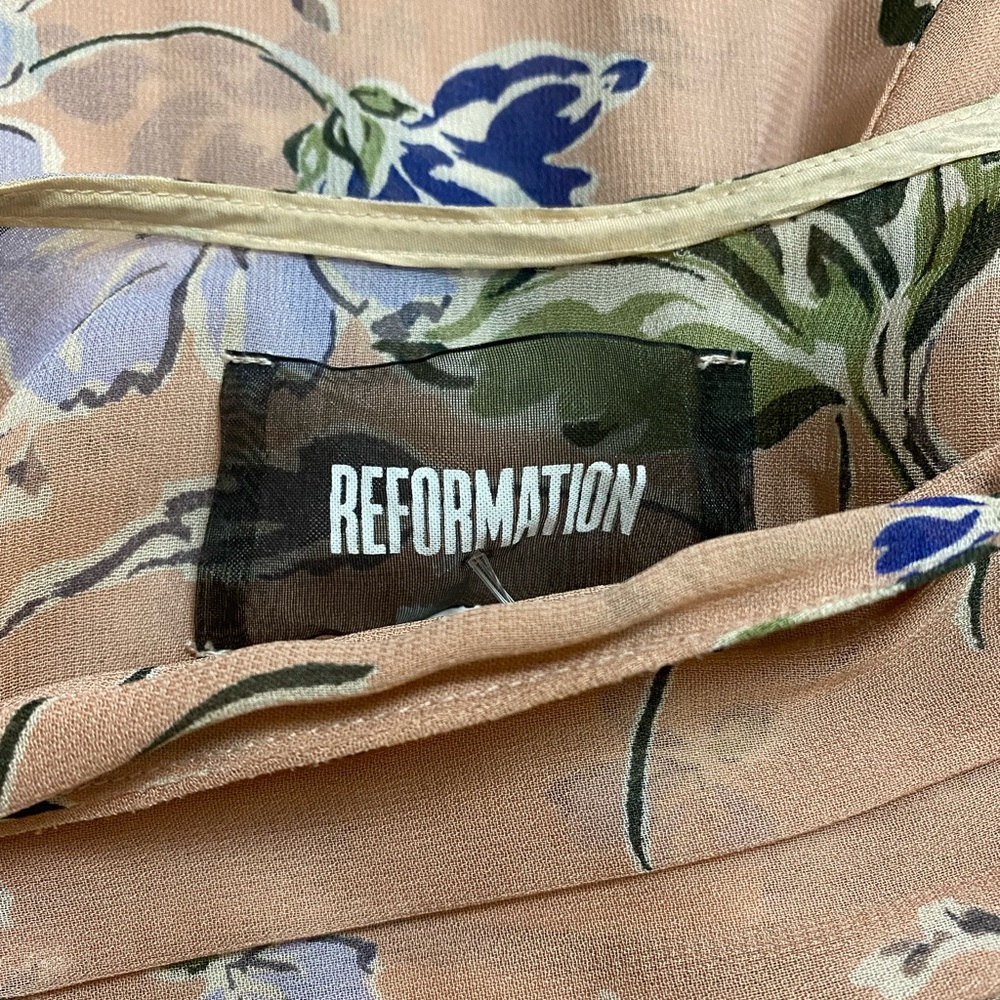 Reformation Floral Maxi Dress in Peach and Blue - Picture 9 of 10